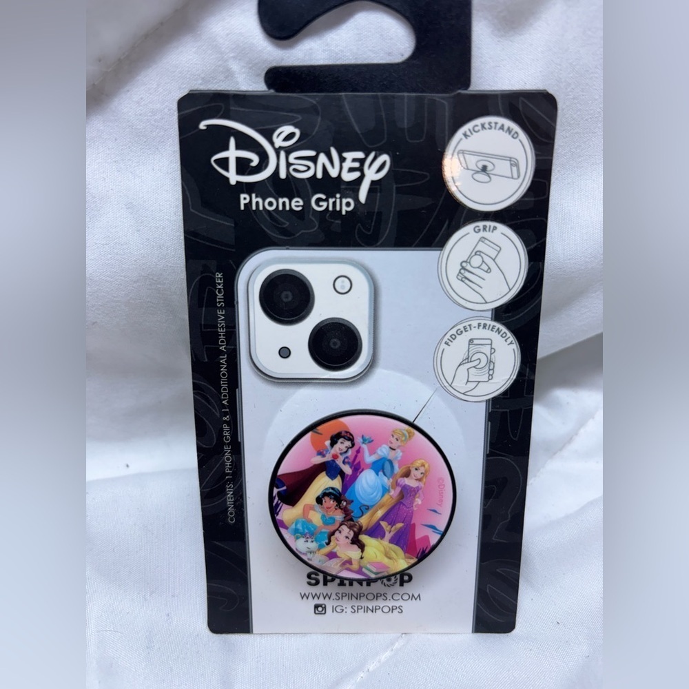 Disney Princess Phone Grip - Multicolor- Cinderella, jasmine, belle, aurora, etc